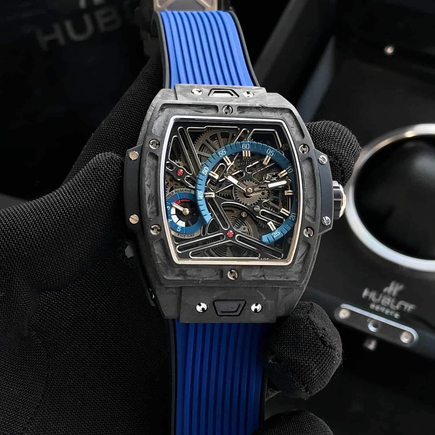 Hublot Spirit of Big Bang Tourbillon Carbon Blue 42mm Swiss Automatic Mens Watch
