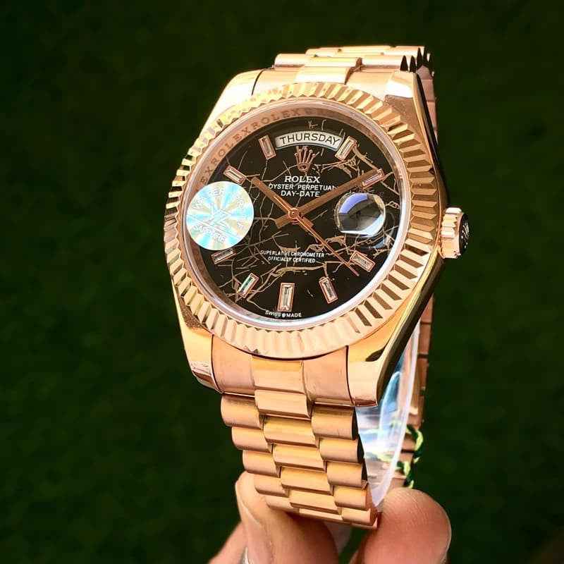 Rolex Day & Date 41 Rosegold Brown Dial Japanese Master Quality Automatic Mens Watch