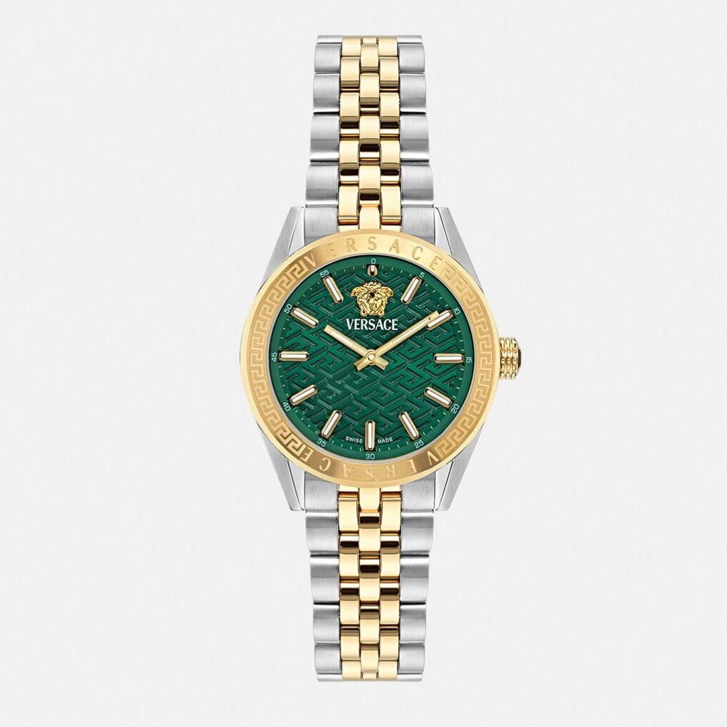 Versace V-Cody Lady Japanese Two Tone Green Dial Women’s Watch