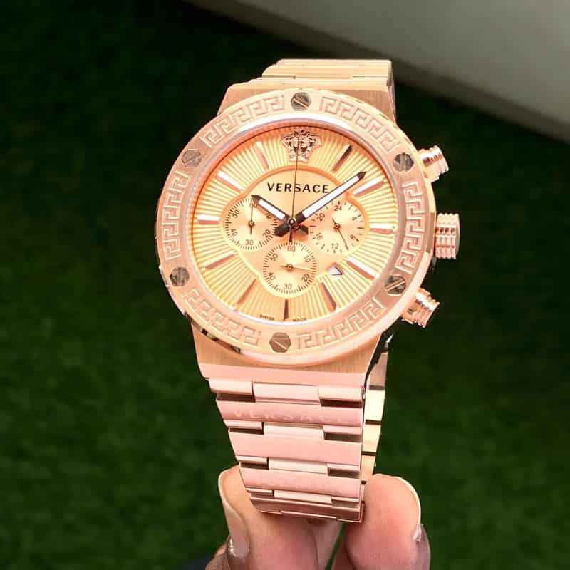 VERSACE Chronograph VEZ900421 Rosegold Dial Men Watch