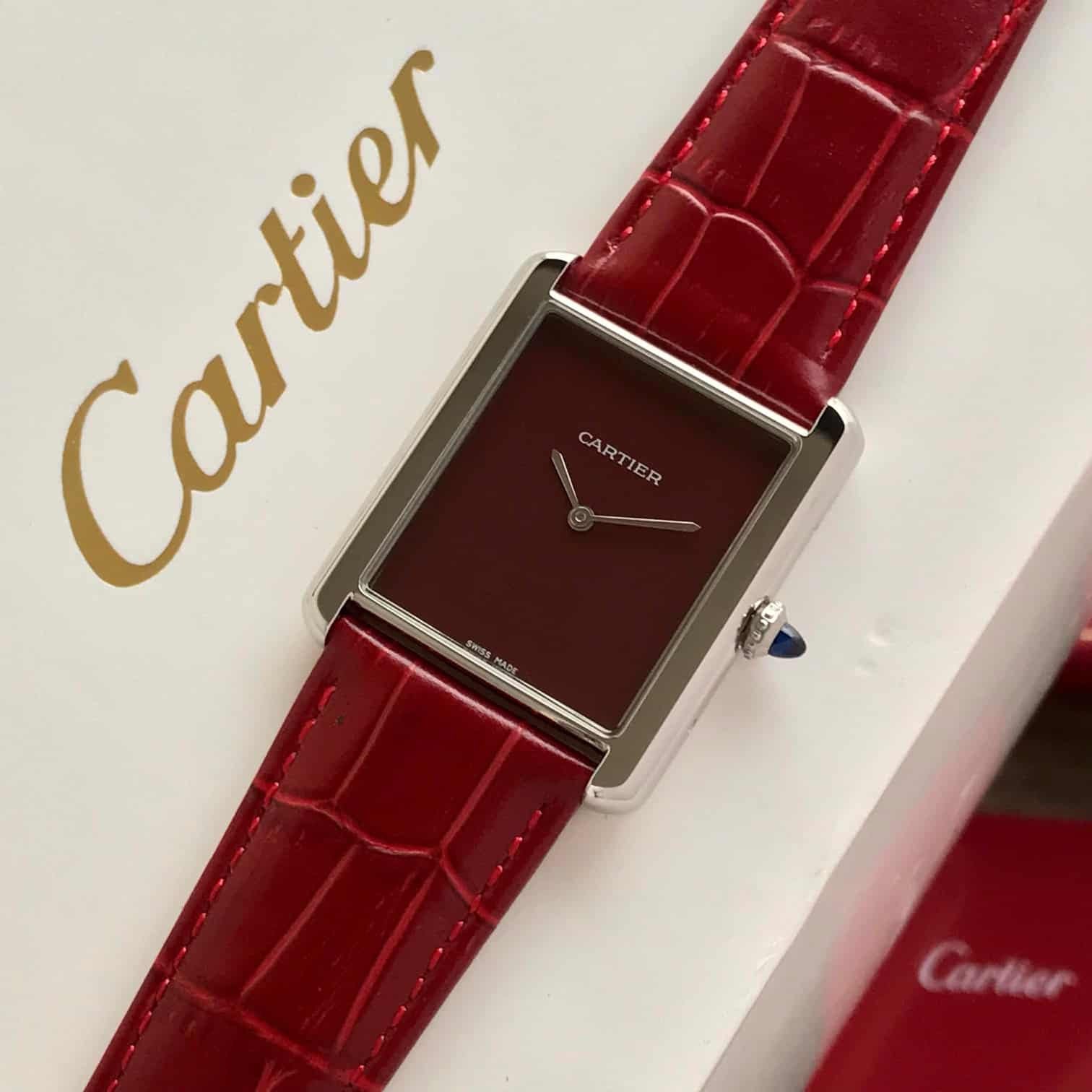 Cartier Tank Premium Unisex Watch – Red Dial Edition