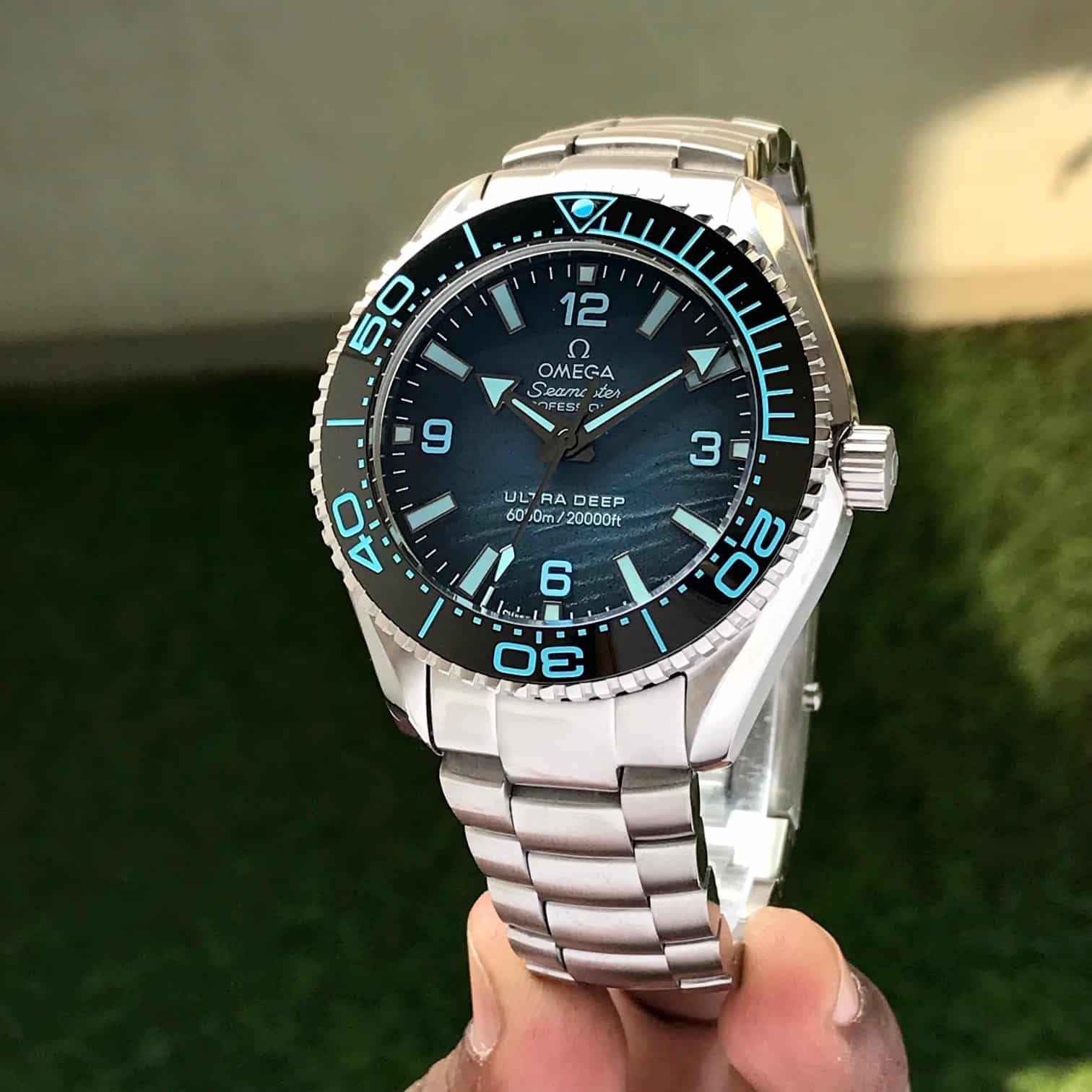 Omega Seamster Planet Ocean Ultra Deep Summer Blue Automatic Mens Watch