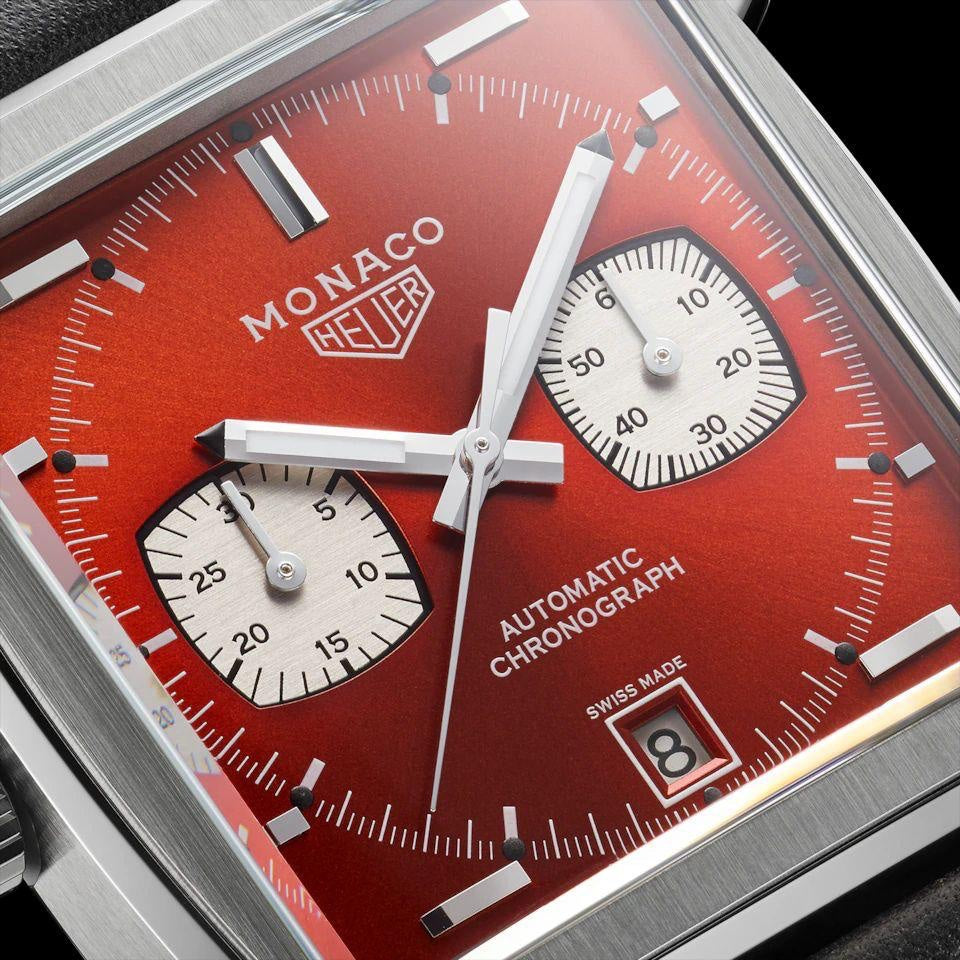 Tag Heuer Monaco Stainless Steel Red Dial Japanese Mens Watch