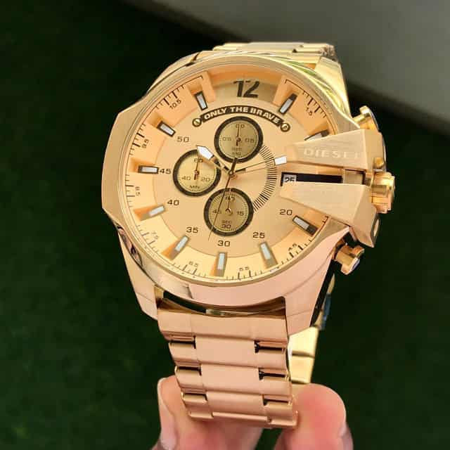Diesel Mega Chief DZ4360 Full Gold Chronograph Mens Watch