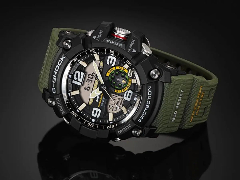 Casio G-Shock Mudmaster GG-1000-1A3DR Black Analog-Digital Dial Green Resin Strap Men’s Watch G662