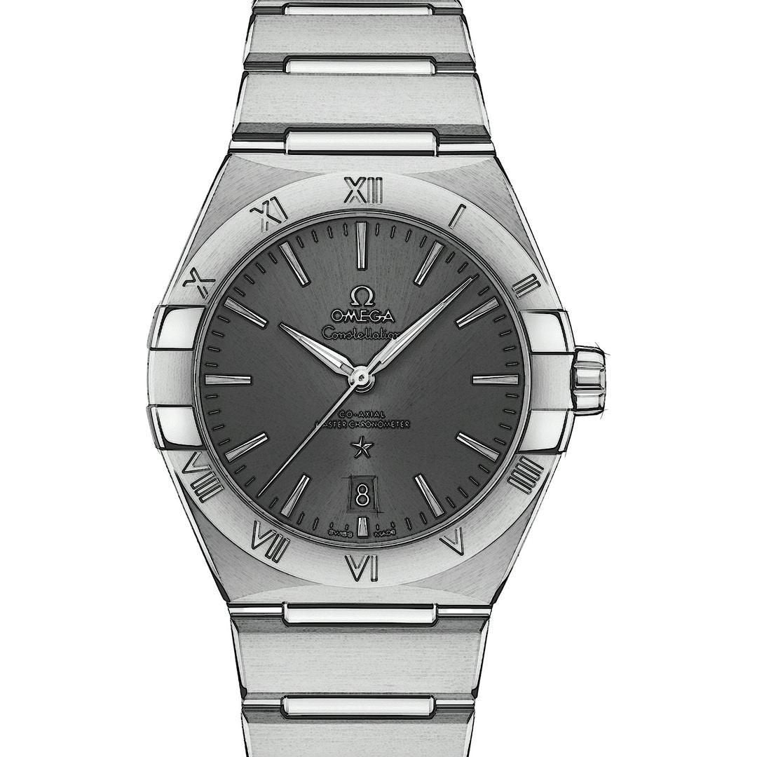 Omega Co-Axial Constellation Grey Dial Japanese Automatic Mens Watch