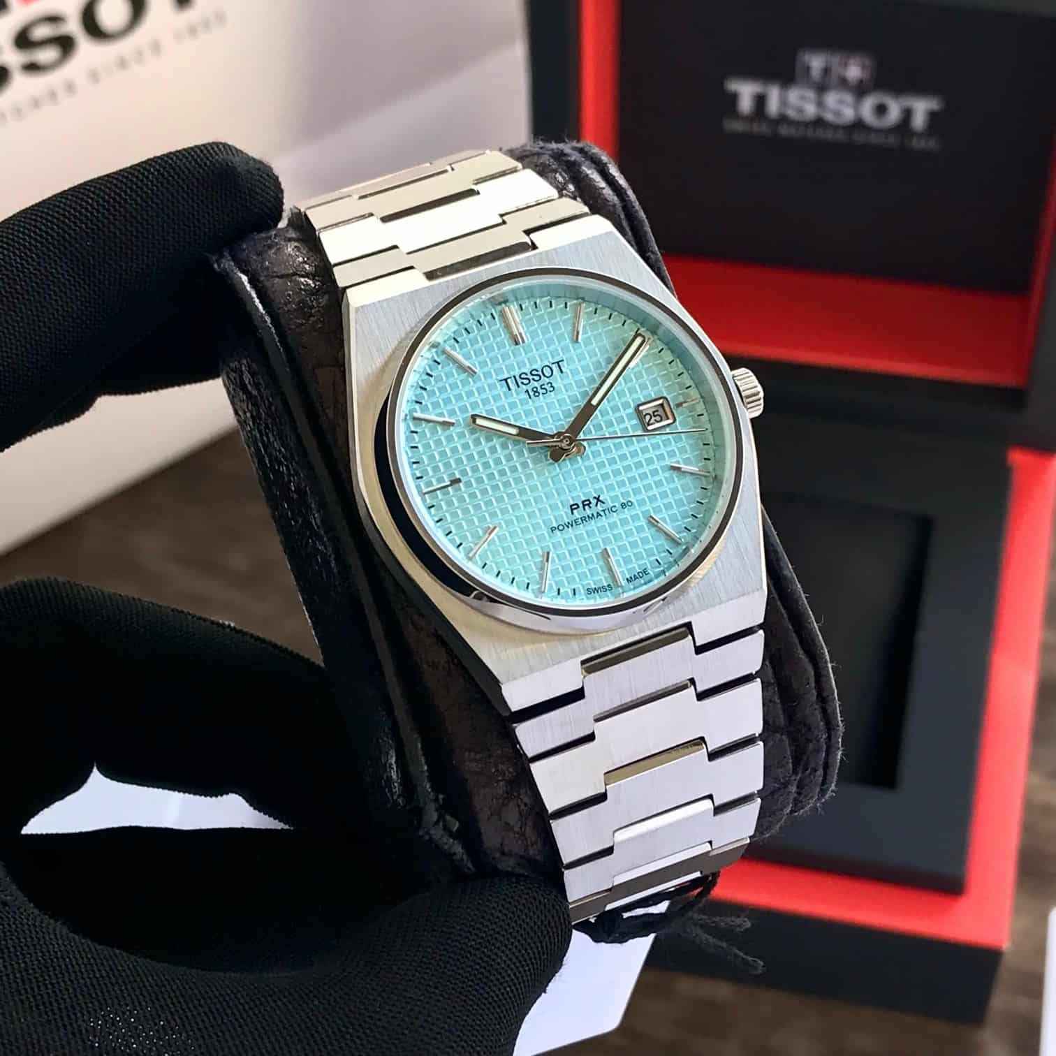Tissot PRX Powermatic Japanese Tiffany Blue Dial Automatic Mens Watch