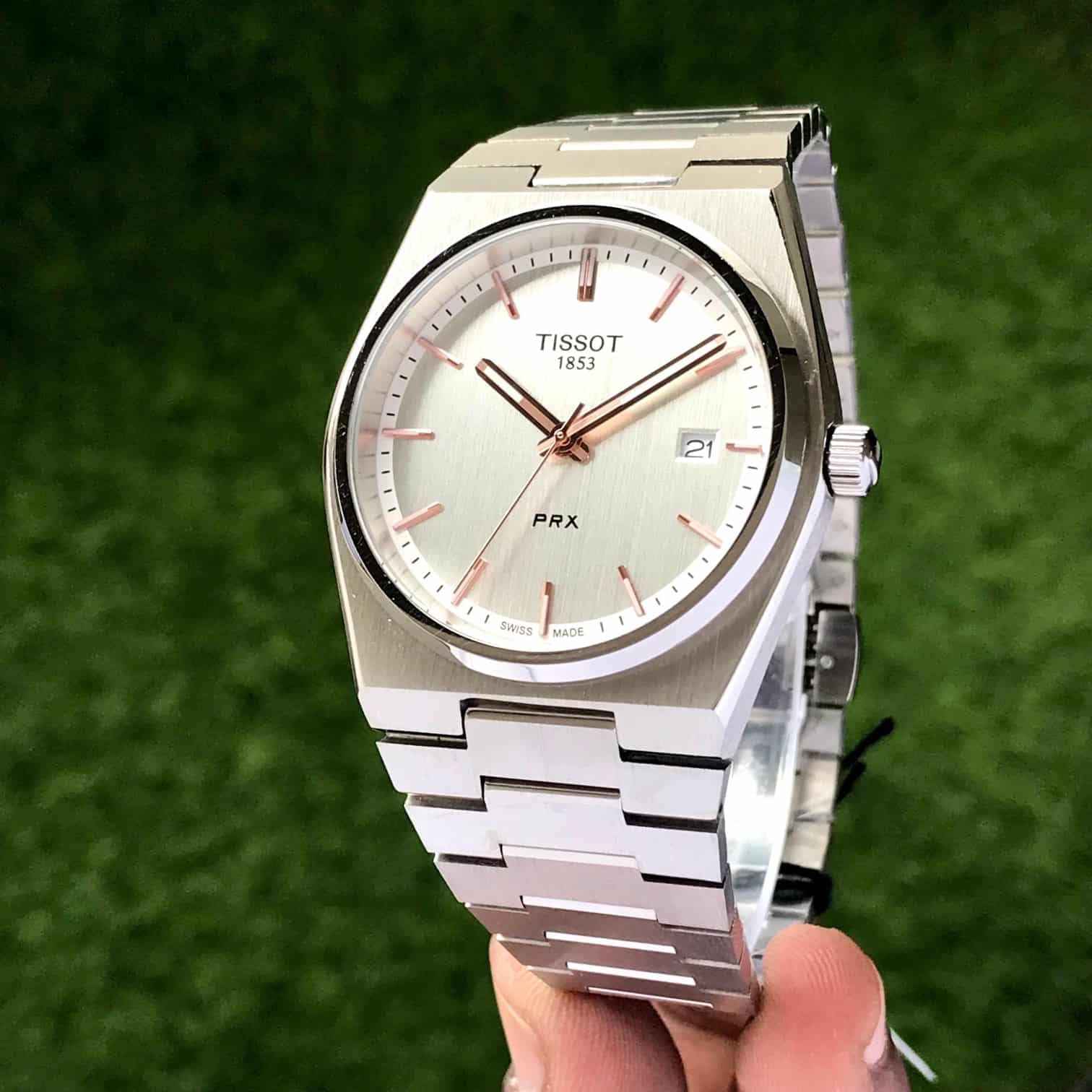 Tissot PRX Stainless Steel White Dial Japanese Mens Watch