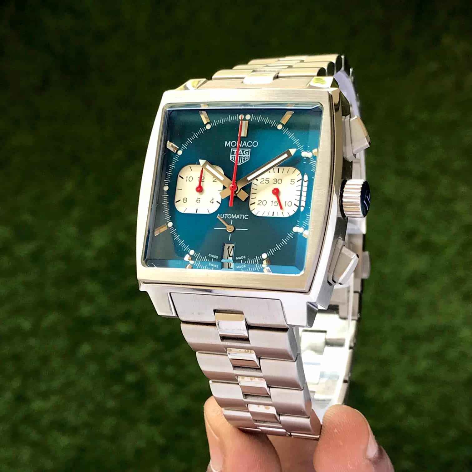 Tag Heuer Monaco Japanese Stainless Steel Blue Dial Mens Watch