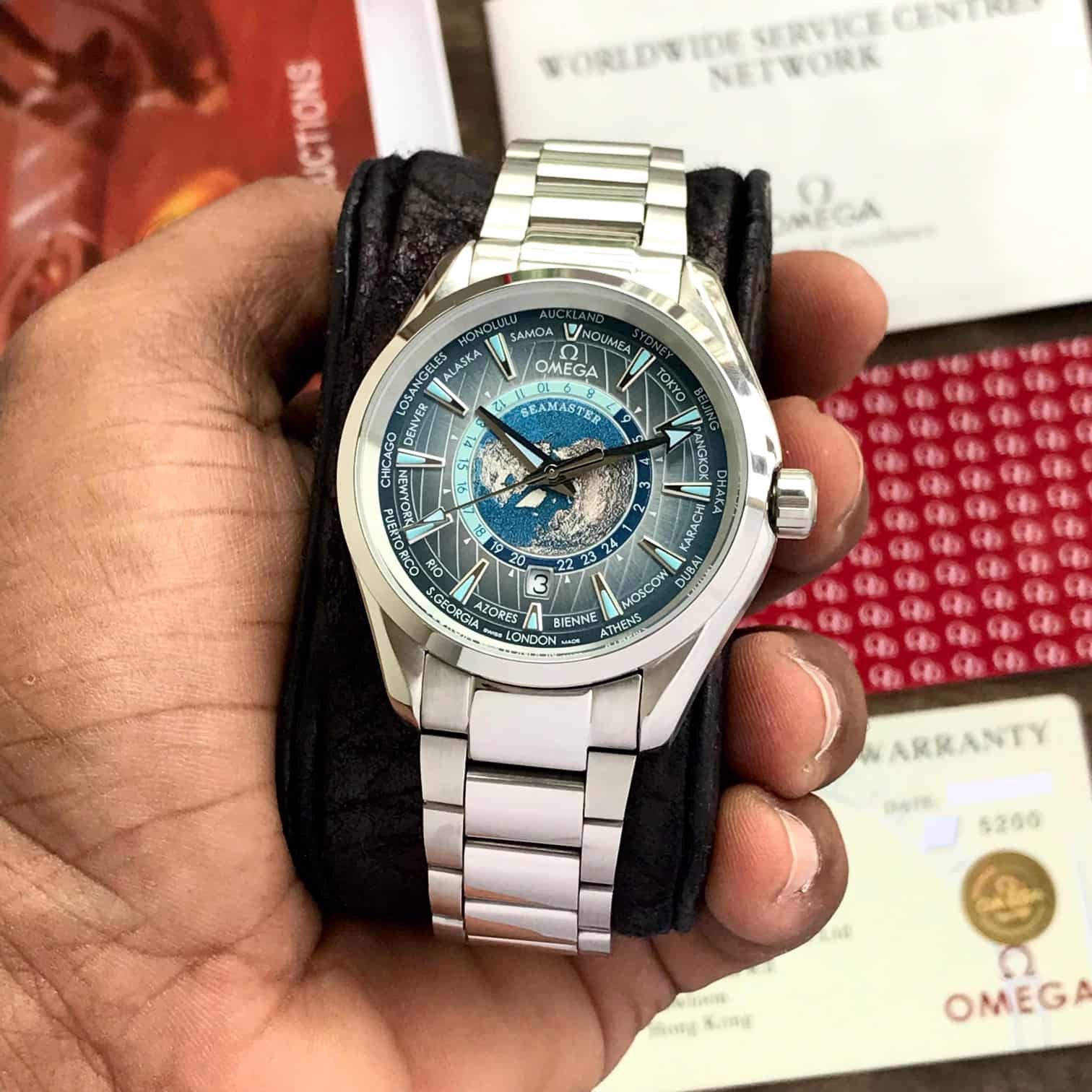 Omega Aqua Terra World Map Dial Automatic Mens Watch