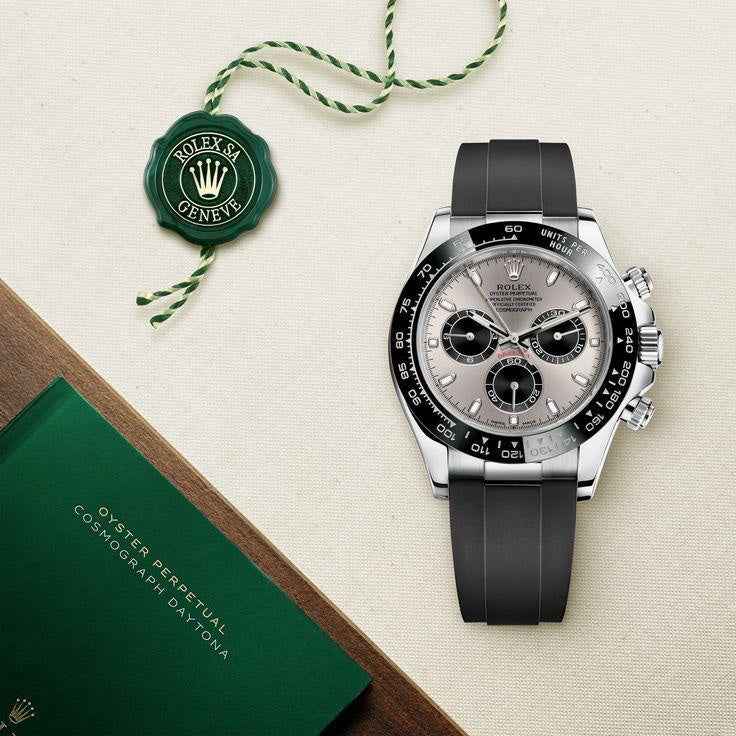 Rolex Daytona Silver Grey Dial Black Rubber Strap Automatic Men’s Watch