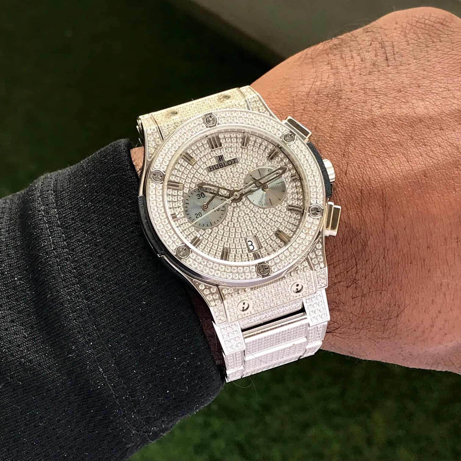 Hublot Big Bang Full Silver Diamond Japanese Quality Men’s Watch