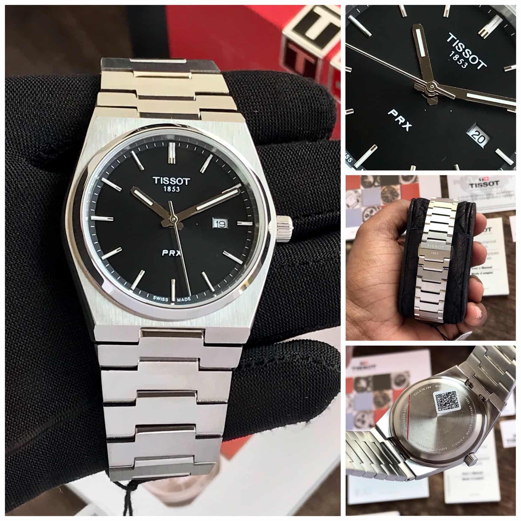 Tissot PRX T-Classic Stainless Steel Black Dial Japanese Quartz Mens Watch