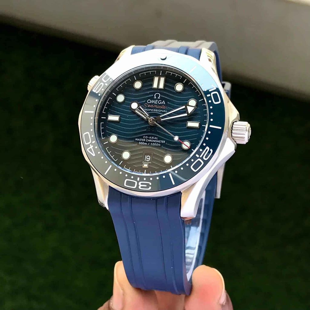 Omega Seamster Co-Axial Japanese Full Blue Automatic Mens Watch