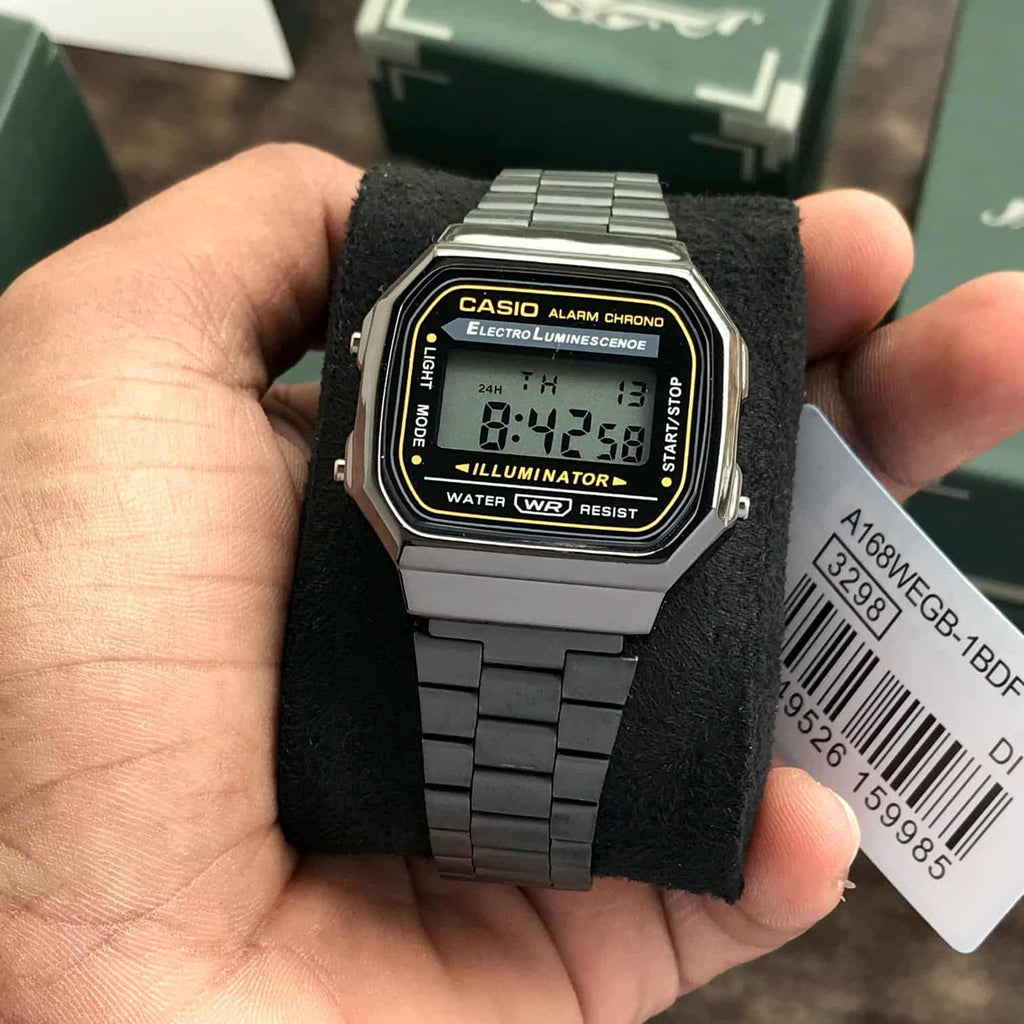 Casio Vintage Retro Collection A168WGG-1B Black Gun Metal Unisex Watch