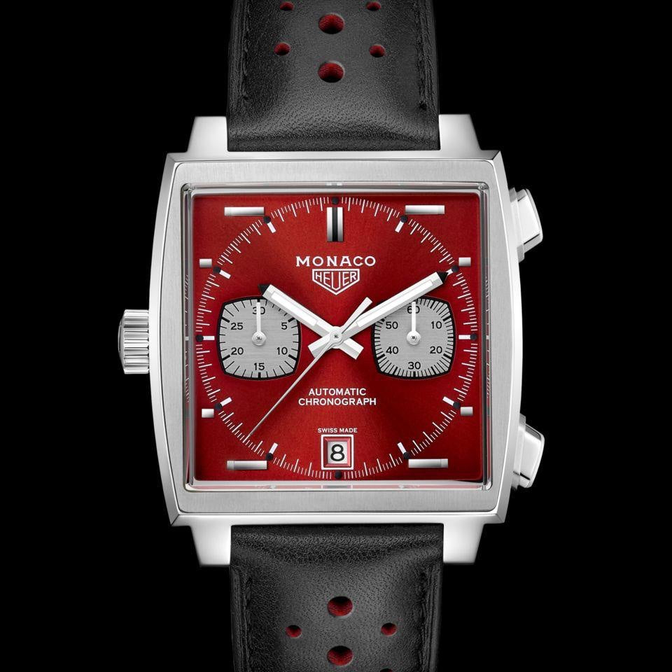 Tag Heuer Monaco Stainless Steel Red Dial Japanese Mens Watch