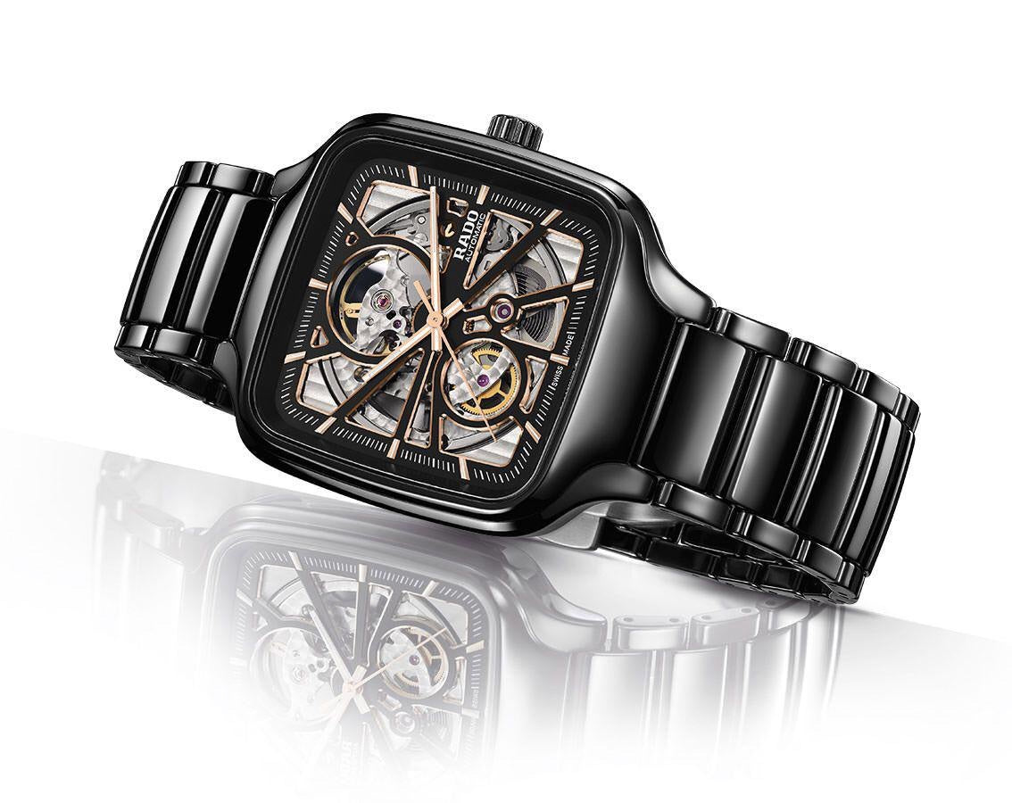 Rado True Square Automatic Open Heart Full Ceramic Mens Watch