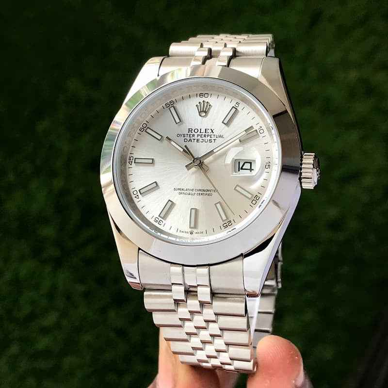 Rolex Date Just 41 Stainless Steel Silver Tone White Dial Japanese Automatic Master Quality Men’s Watch