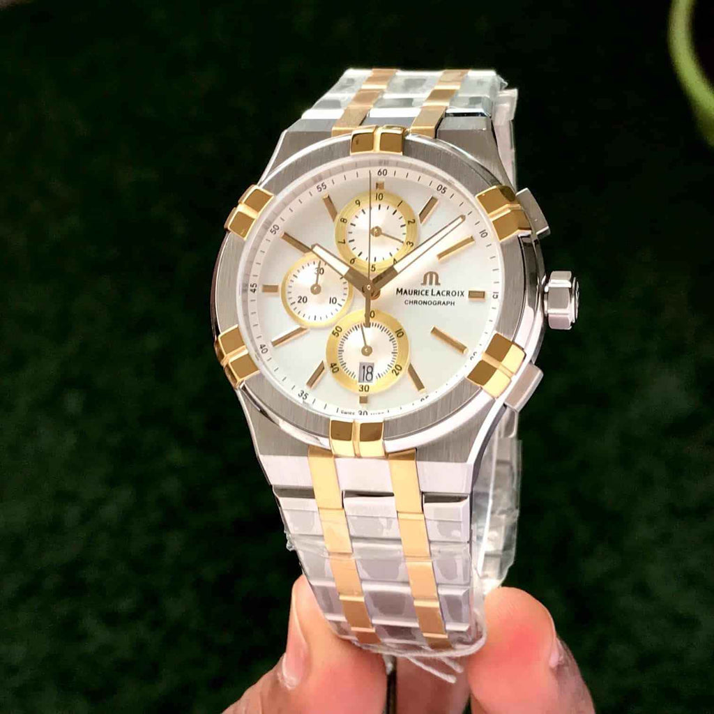 Maurice Lacroix Aikon Authentic Quartz Chronograph Two Tone Mens Watch