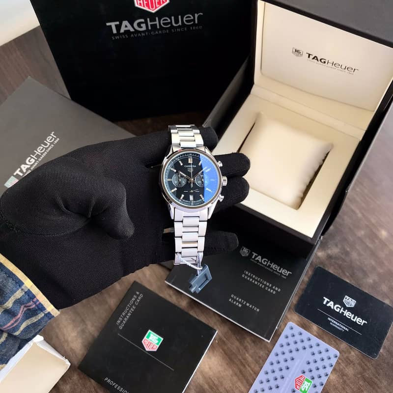 Tag Heuer Grand Carrera Black Dial & Stainless Steel Strap Japanese Master Quality Men’s Watch