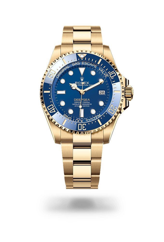 Rolex Deepsea Premiums 43 Gold Blue Dial Automatic Mens Watch