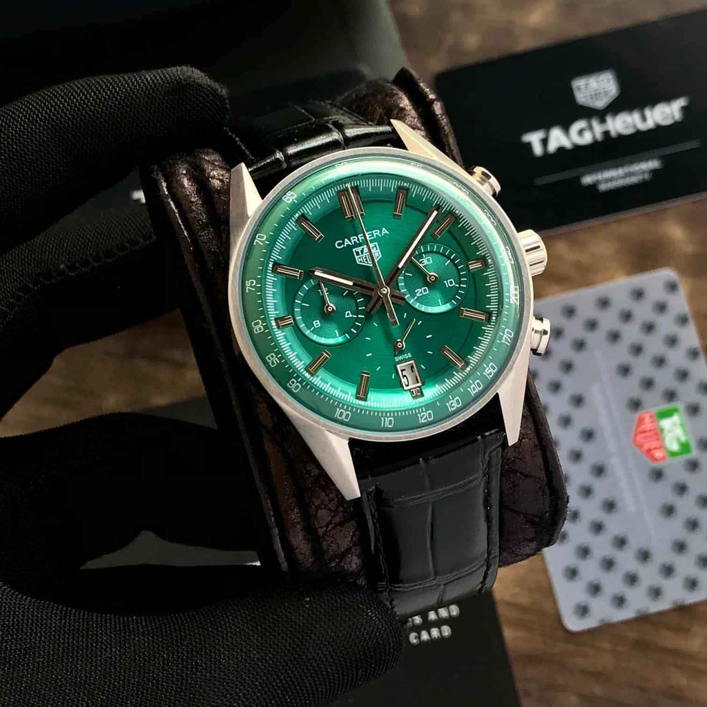 Tag Heuer Carerra Stainless Steel Green Dial Japanese Men’s Watch
