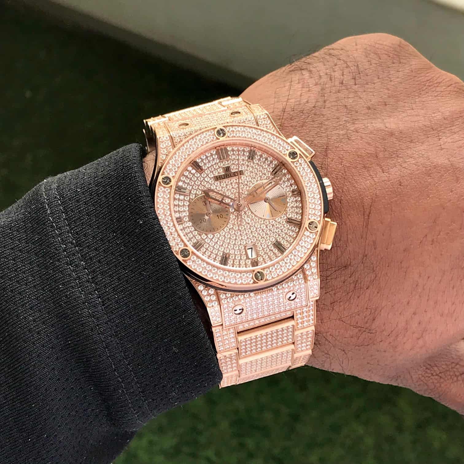 Hublot Big Bang Full Diamond Japanese Quality Rose gold Men’s Watch