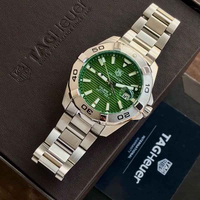 TAG HEUER Men’s Aquaracer Calibre 5 43mm Green Dial Watch Japanese Automatic Master Quality Men’s Watch