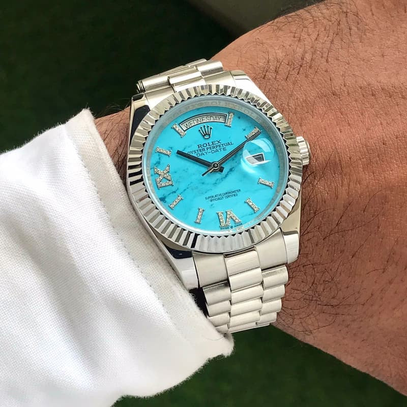 Rolex Day Date Stainless Steel Sky Blue Dial Japanese Automatic Master Quality Men’s Watch