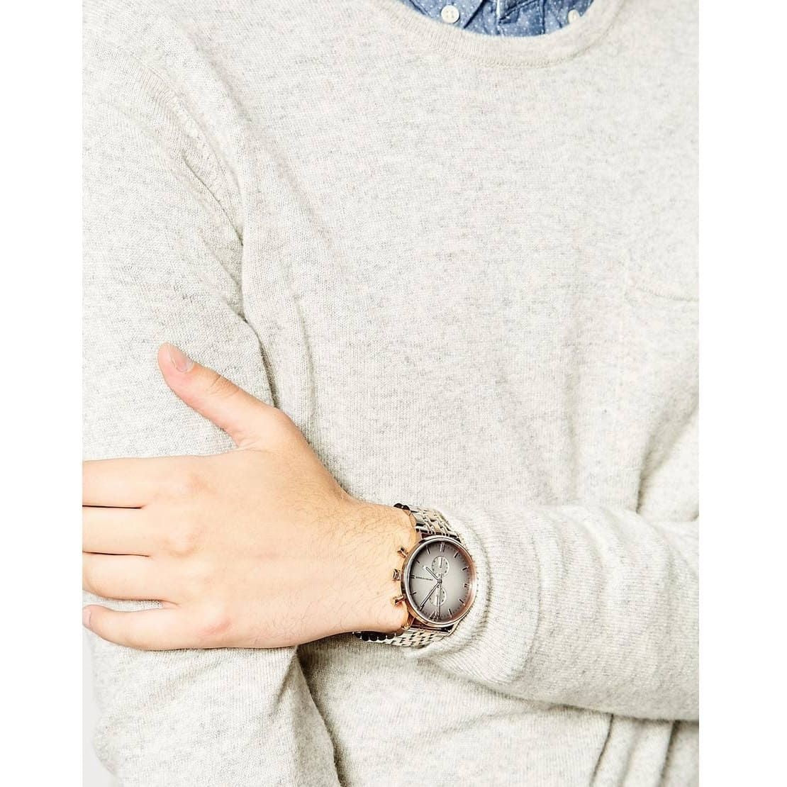 Emporio Armani AR1721 Gianni Two Tone Grey Dial Men’s Watch