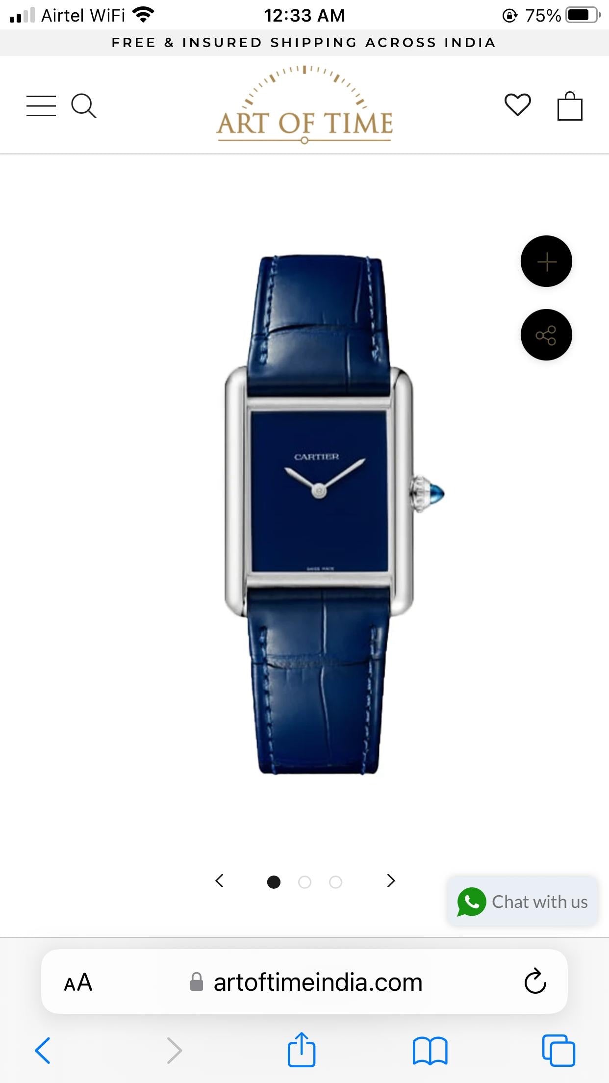 Cartier Tank Silver Green Premium Unisex Watch