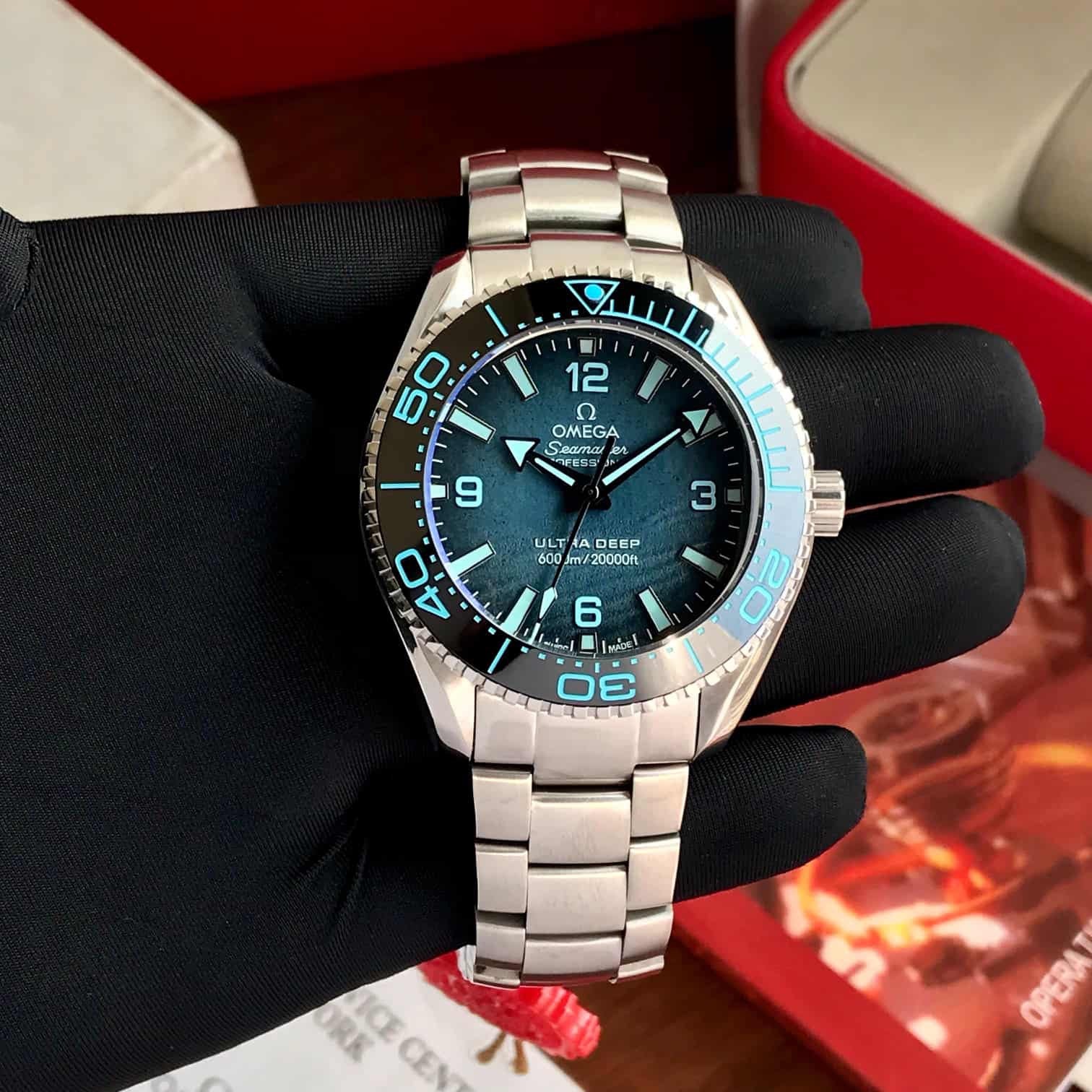 Omega Seamster Planet Ocean Ultra Deep Summer Blue Automatic Mens Watch