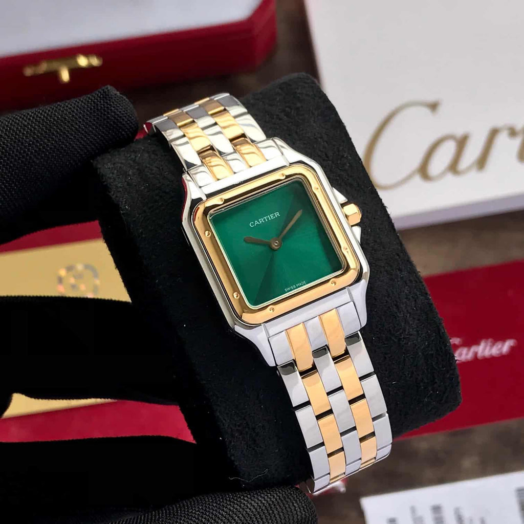 Cartier Santos Premium Women's Watch – Green Dial Edition
