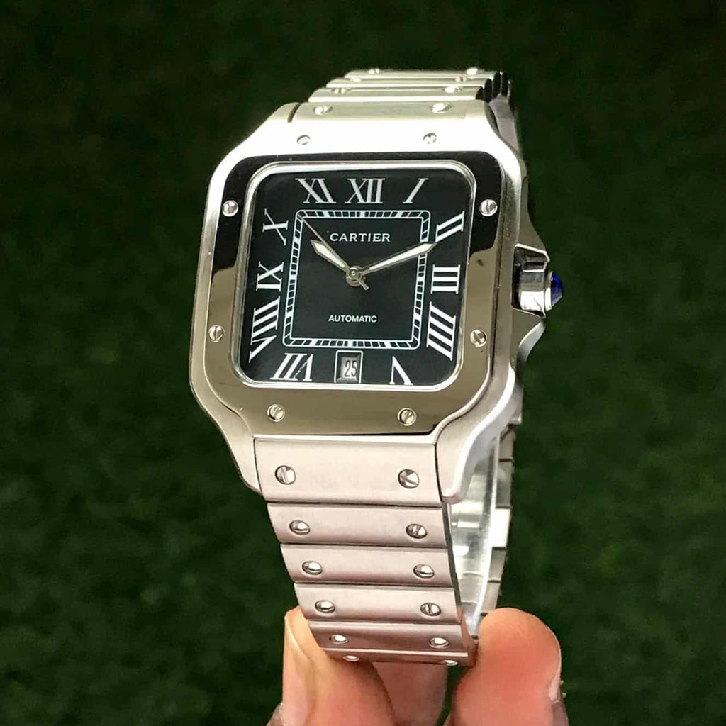 Cartier De Santos Stainless Steel Black Dial Automatic Men’s Watch