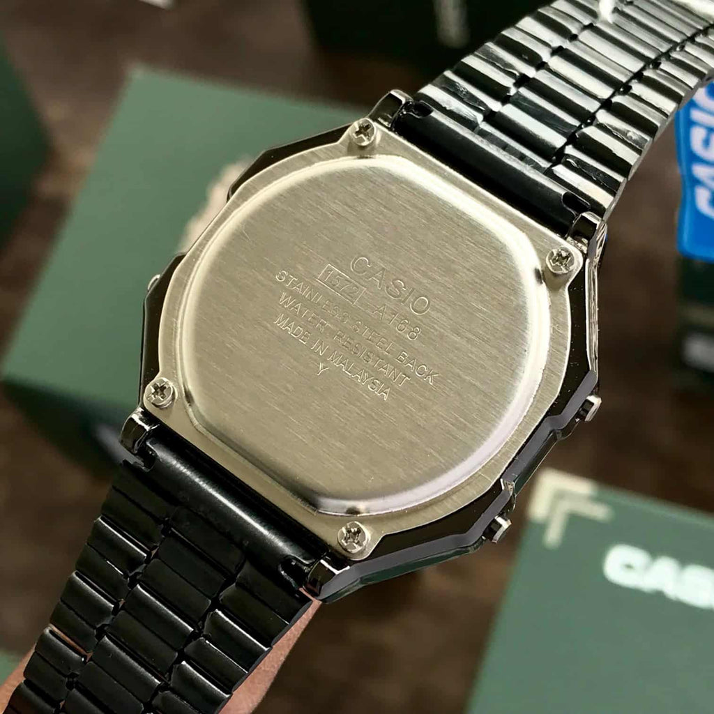 Casio Vintage Retro Collection A168WGG-1B Black Gun Metal Unisex Watch