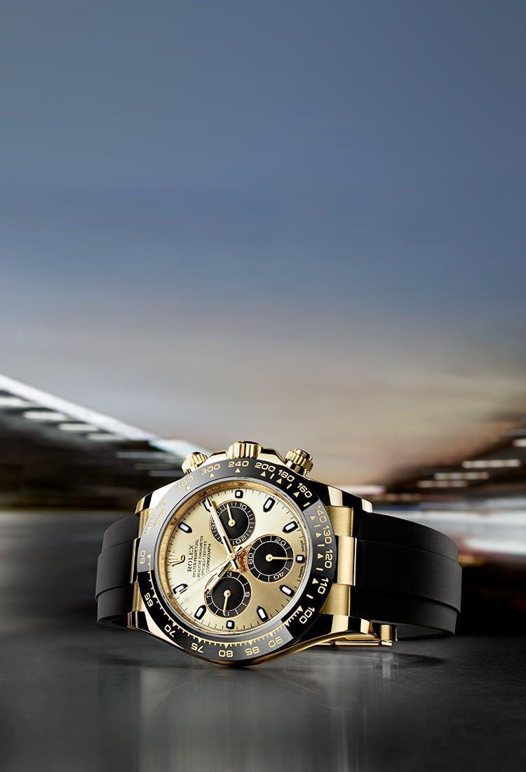 Rolex Daytona Cosmographs Yellow Gold Dial & Black Rubber Strap Japanese Master Quality Automatic Men’s Watch