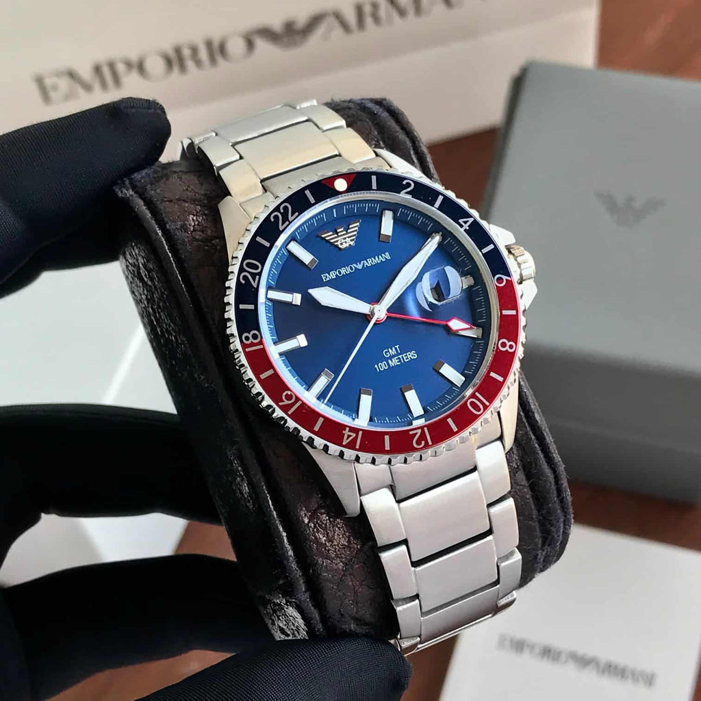 Emporio Armani AR11590 Diver GMT Blue Dial Men’s Automatic Quality Watch
