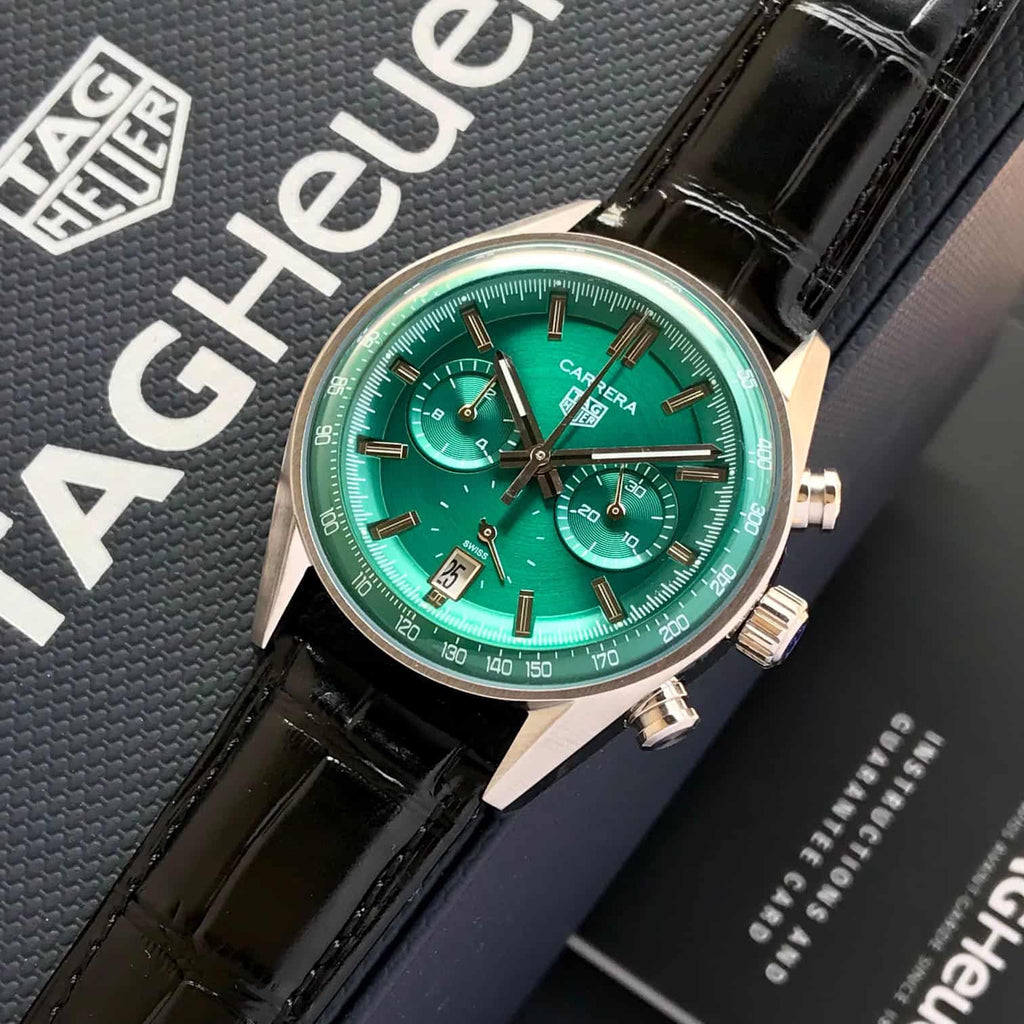 Tag Heuer Carerra Stainless Steel Green Dial Japanese Men’s Watch