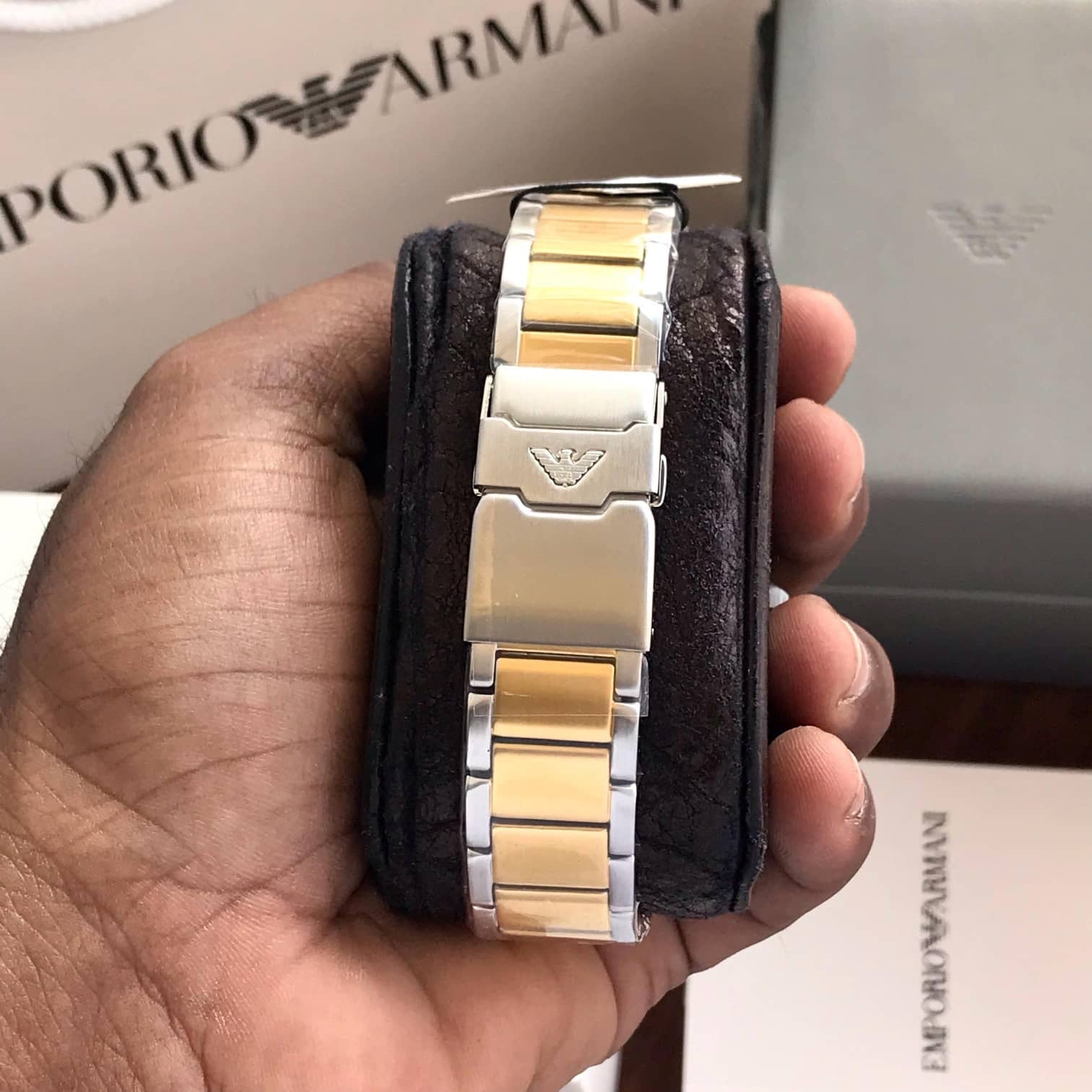 Emporio Armani AR11606 Yellow Gold Dial Chronograph Quartz Men Watch