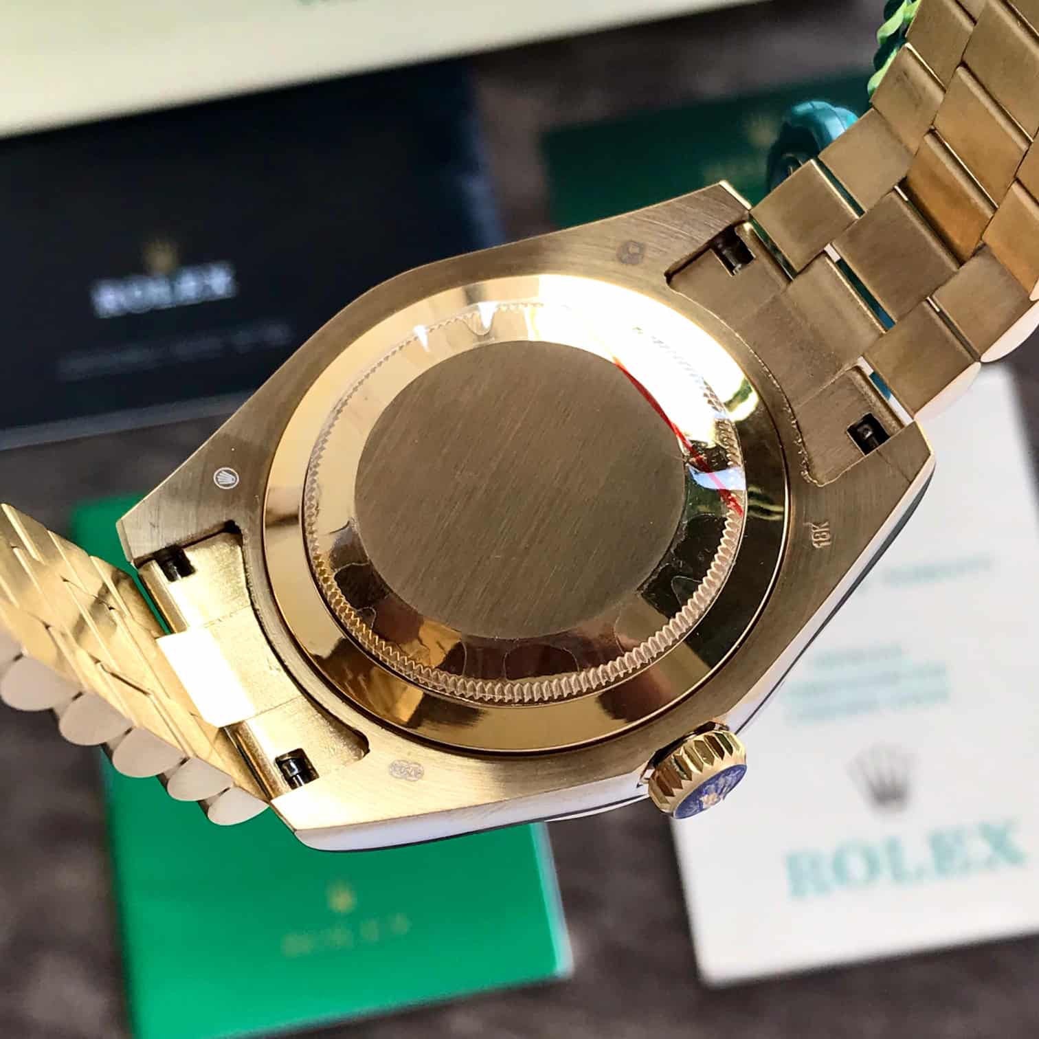 Exclusive Rolex Day Date 41 Gold Tone Gold Dial Dimond Numbers Japanese Automatic Mens Watch