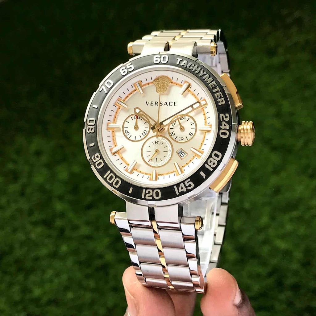 Versace Essential Black Dial VEK400621 Stainless Steel Analogue Watch For Mens