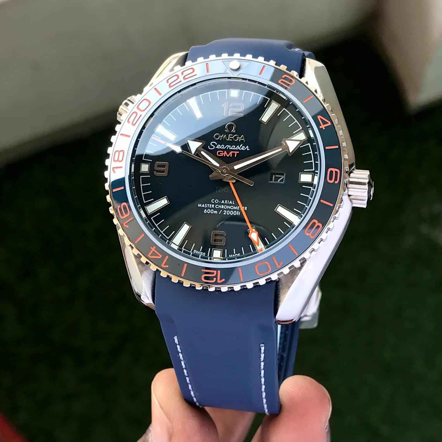 Omega Seamster CoAxial Superocean GMT Swiss Automatic Blue Mens Watch