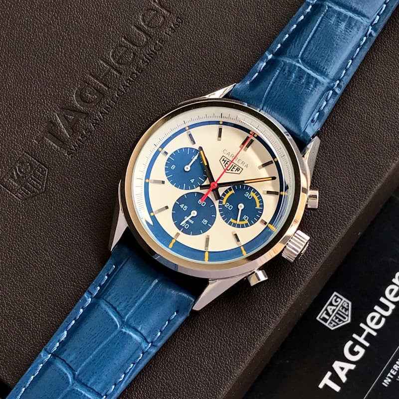 Tag Heuer Grand Carrera Blue Leather Strap Japanese Master Quality Men’s Watch
