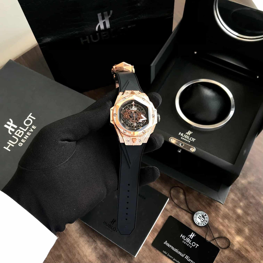 The Hublot Big Bang King Sang Bleu Rose Gold Dimond Premium Men’s Watch