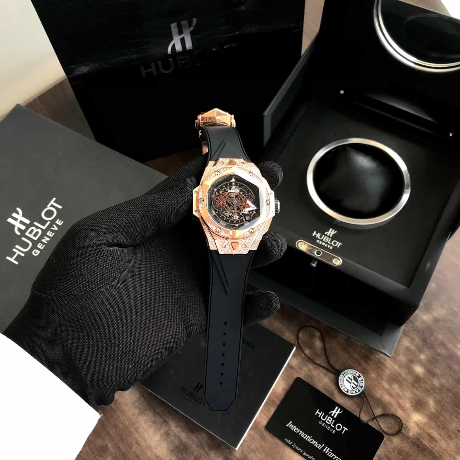 The Hublot Big Bang King Sang Bleu Rose Gold Dimond Premium Men’s Watch