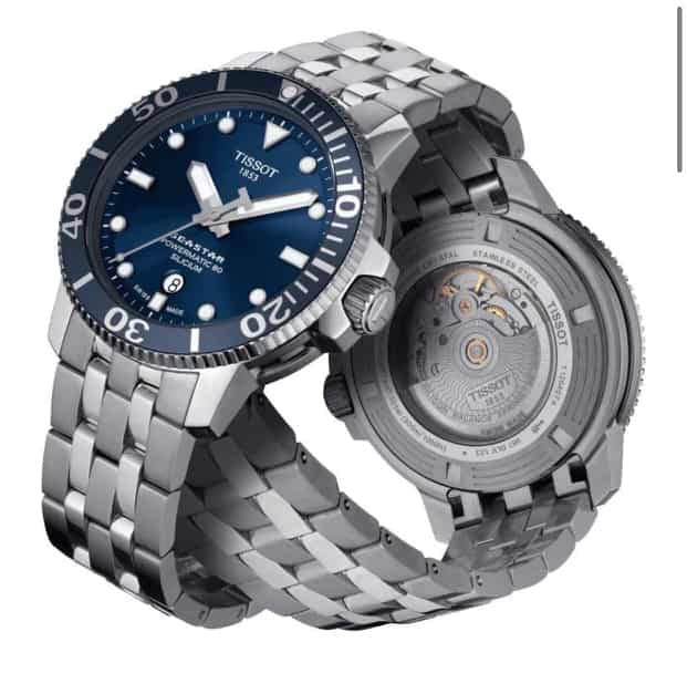 Tissot Seastar Poweromatic 80 Silver Blue Dial Automatic Authentic Quality Mens Watch