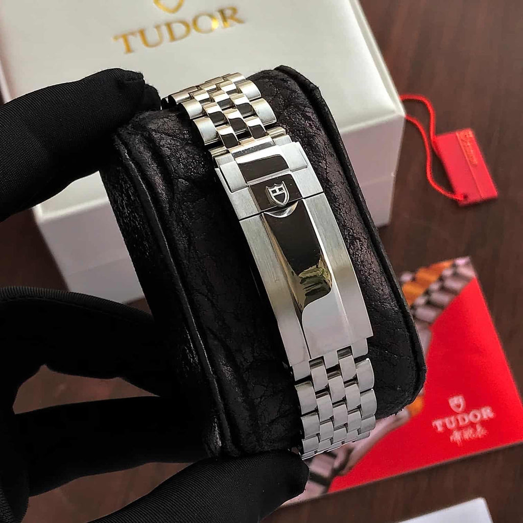 Tudor Black Bay Stainless Steel Pink Dial Jubil Chain Japanese Automatic Men’s Watch