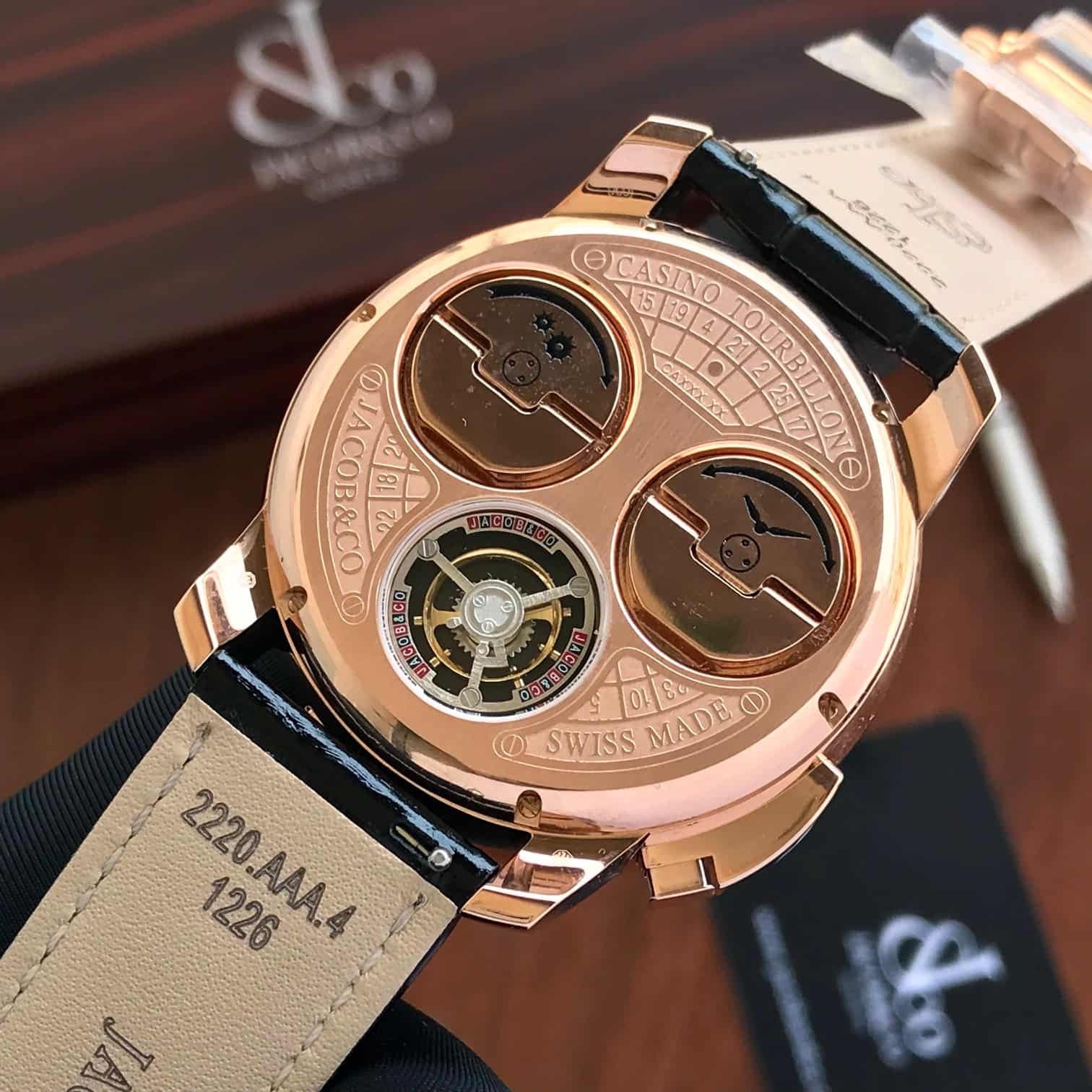 Jacob & Co Casino Tourbillon Rose Gold Baguette Watch For Men’s