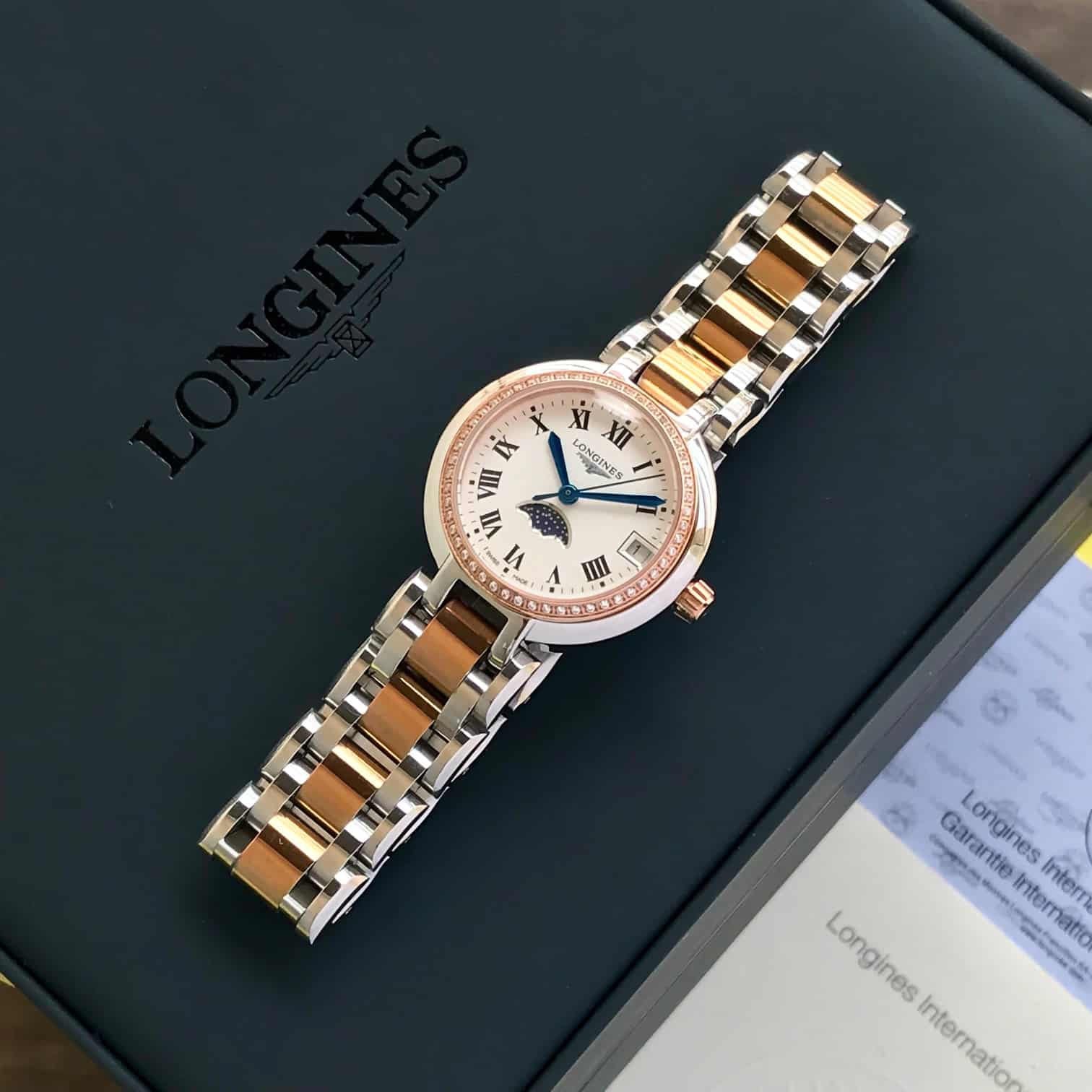 Longines Primaluna Rosegold & Steel Diamond Women’S Watch