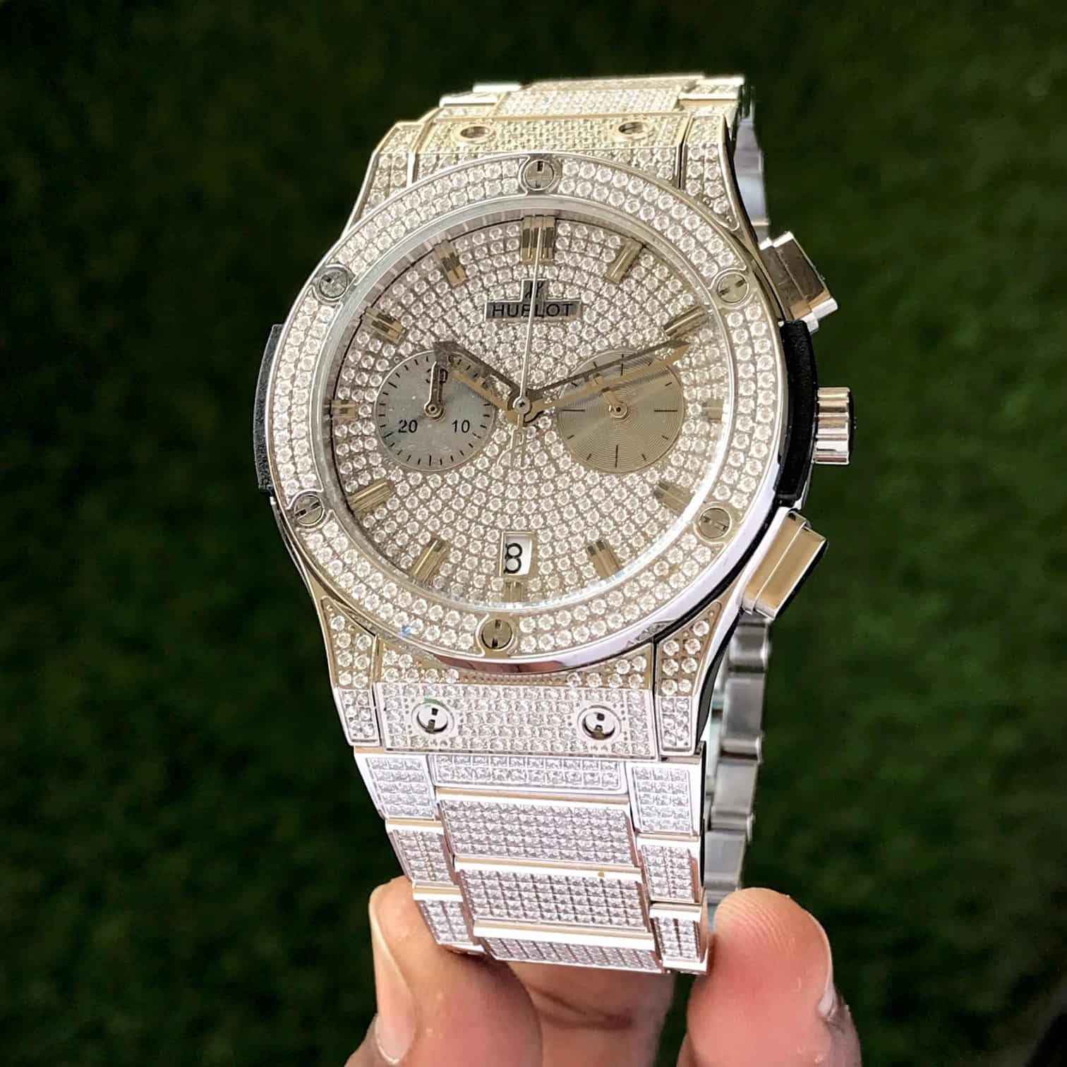 Hublot Big Bang Full Silver Diamond Japanese Quality Men’s Watch